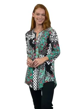 La Cera Pleat Front Tunic