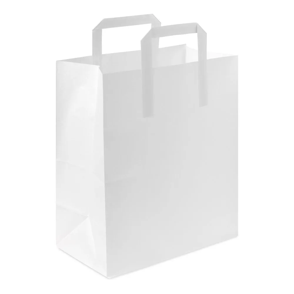 Large White Handled Paper Carrier Bag - 250pk