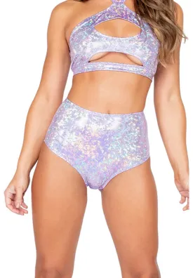 Lavender Iridescent High Waisted Shorts