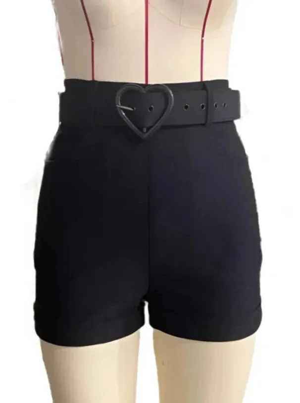 Love Your Curves High Waist Shorts in Black by Rockin’ Bettie