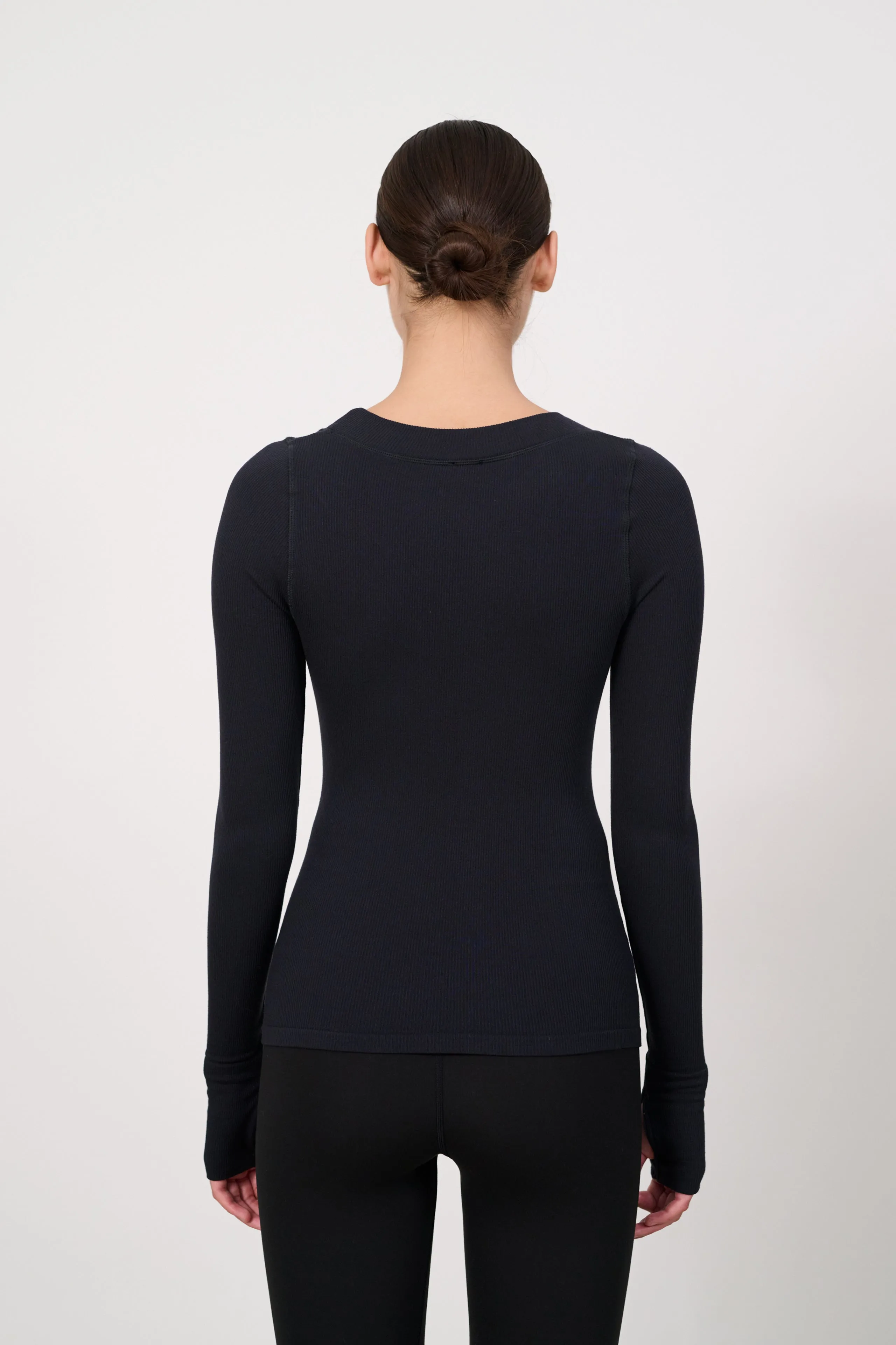 MAIA MicroModal soft rib longsleeve - Black