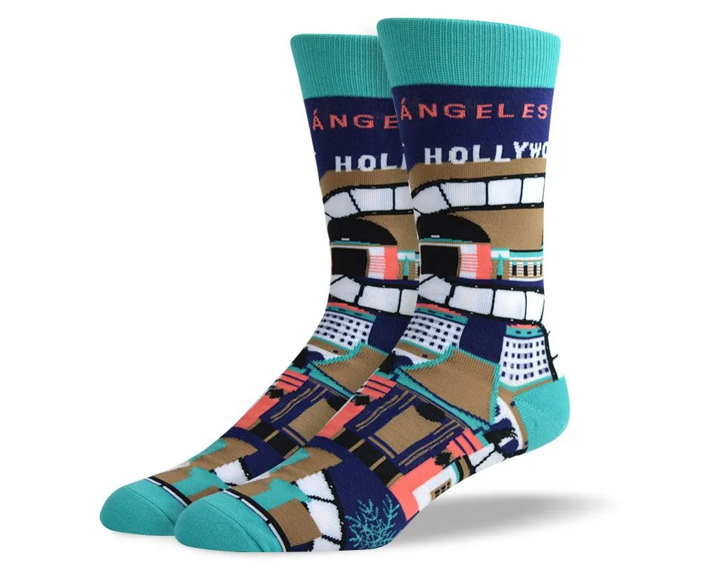 Men's Colorful Los Angeles Dress Socks