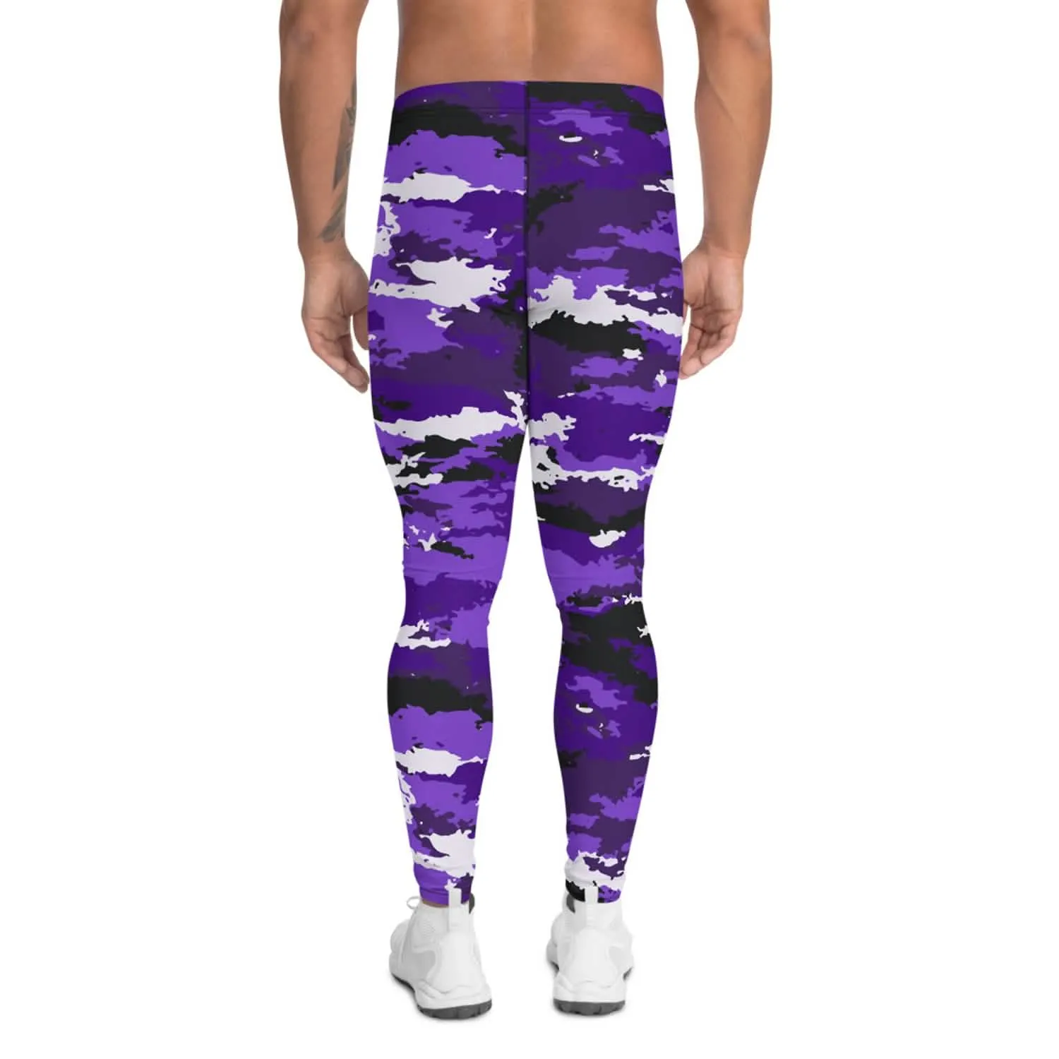 Men's Purple Camo Performance Leggings for Active Lifestyle