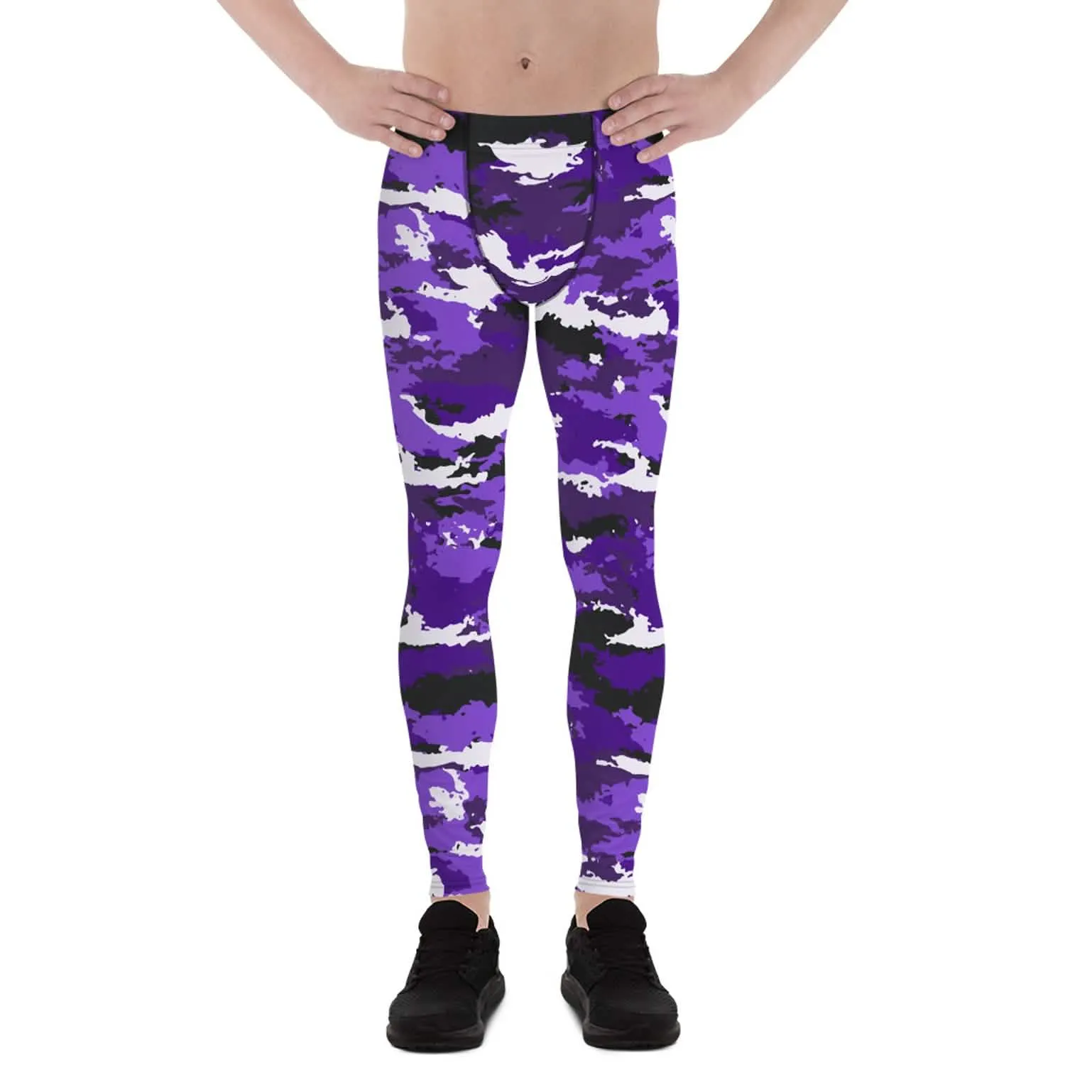 Men's Purple Camo Performance Leggings for Active Lifestyle