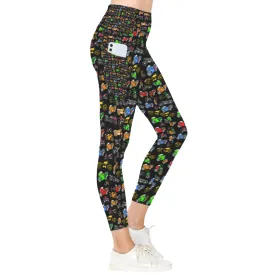 Motorbikes Black Pocket Leggings up to 5 XL (FWS)