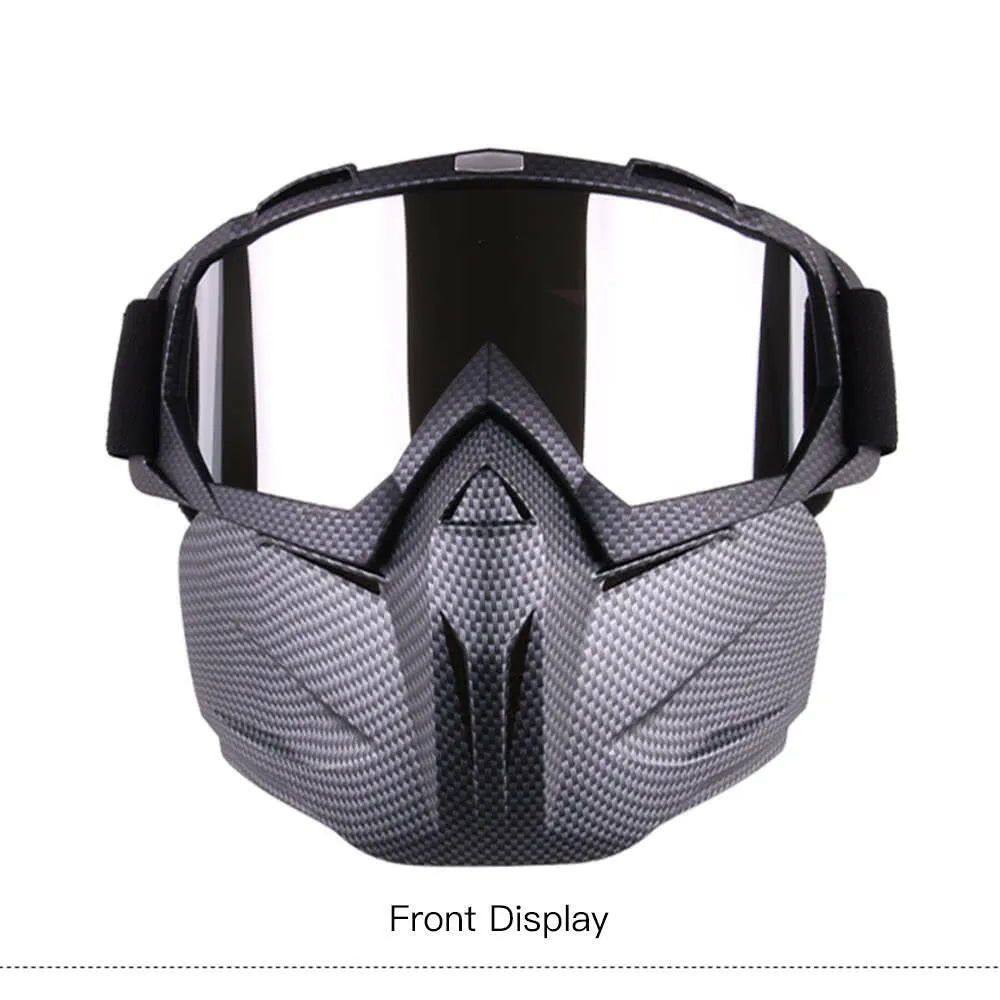 Motorcycle Helmet Riding Detachable Modular Face Mask Windproof Breathable Shield Goggles Outdoors