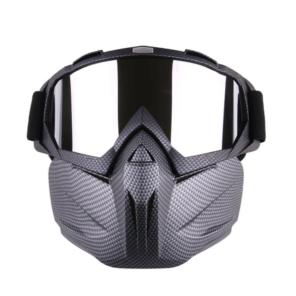 Motorcycle Helmet Riding Detachable Modular Face Mask Windproof Breathable Shield Goggles Outdoors