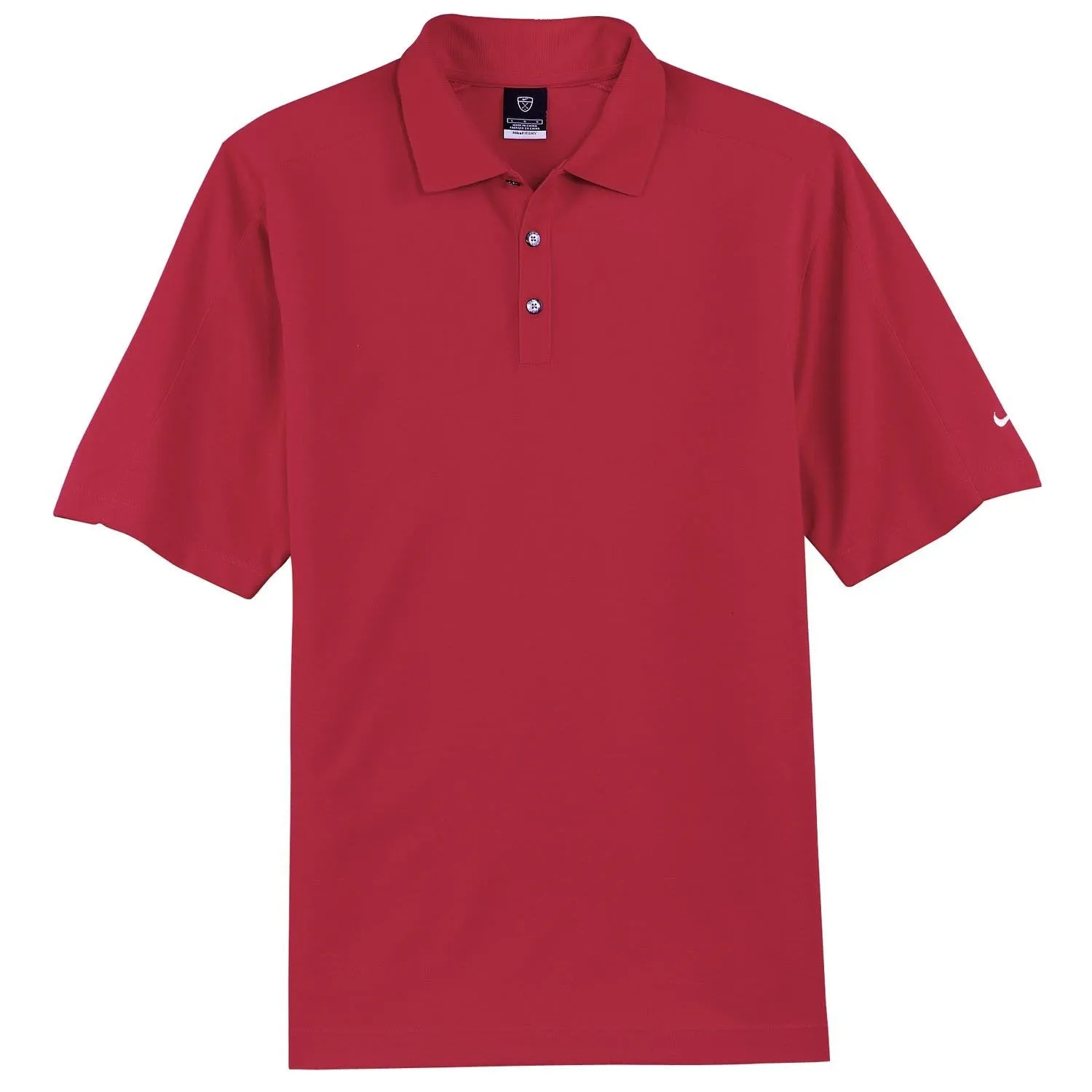 Nike Men's Sport Red Dri-FIT Short Sleeve Pique II Polo