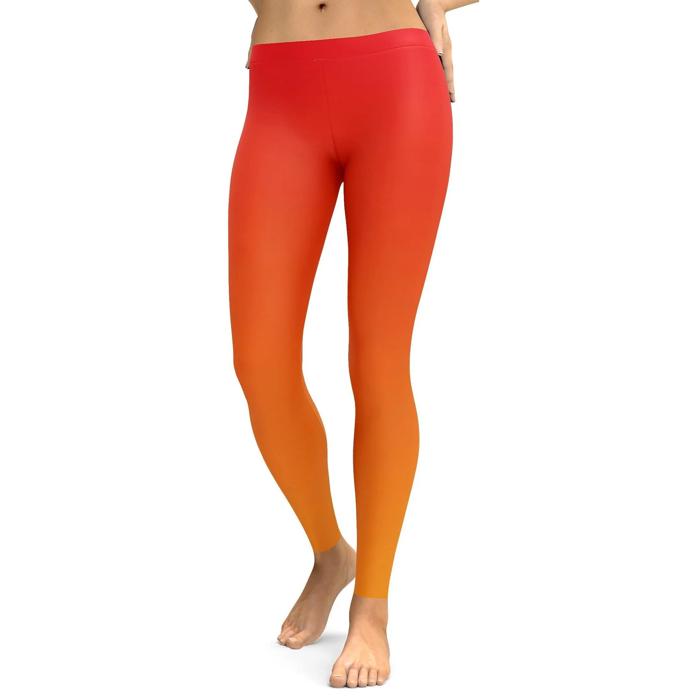 Ombre Hot Orange Leggings