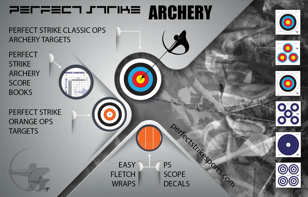 PERFECT FLETCH arrow cresting wraps by Perfect Strike Archery. ORANGE. Adhesive backed premium vinyl. 7" Arrow Wraps. (12)