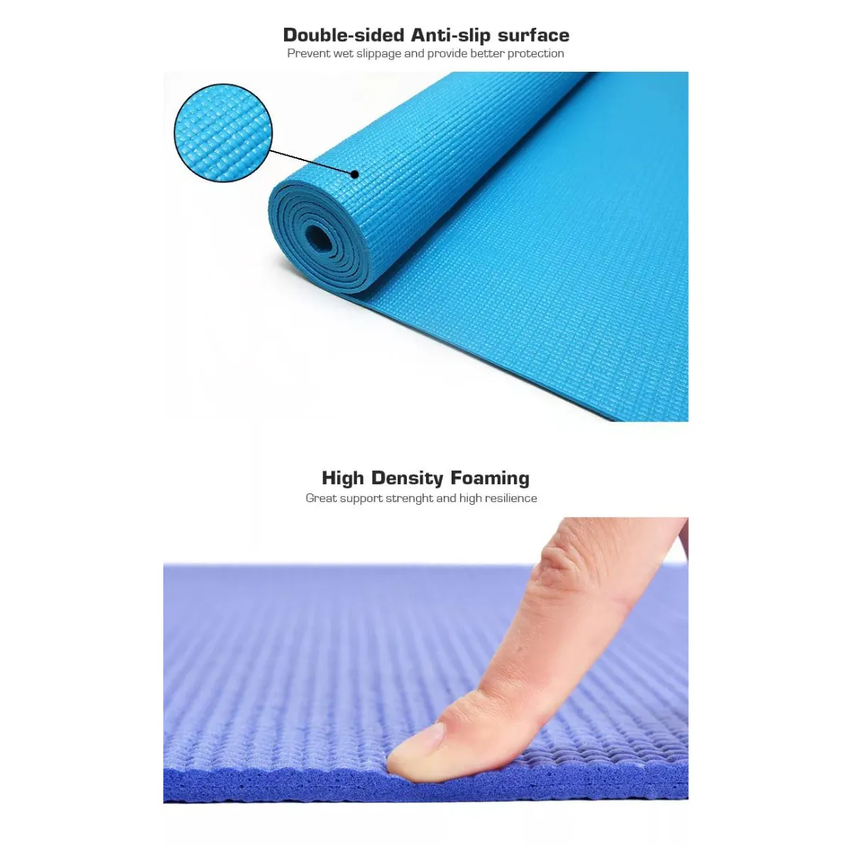 Performance Yoga Mat with Carrying Straps for Yoga, Pilates, and Floor