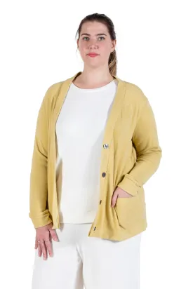 Plus Size Comfort Collection Luxe Cozy Knit Button Front Jacket