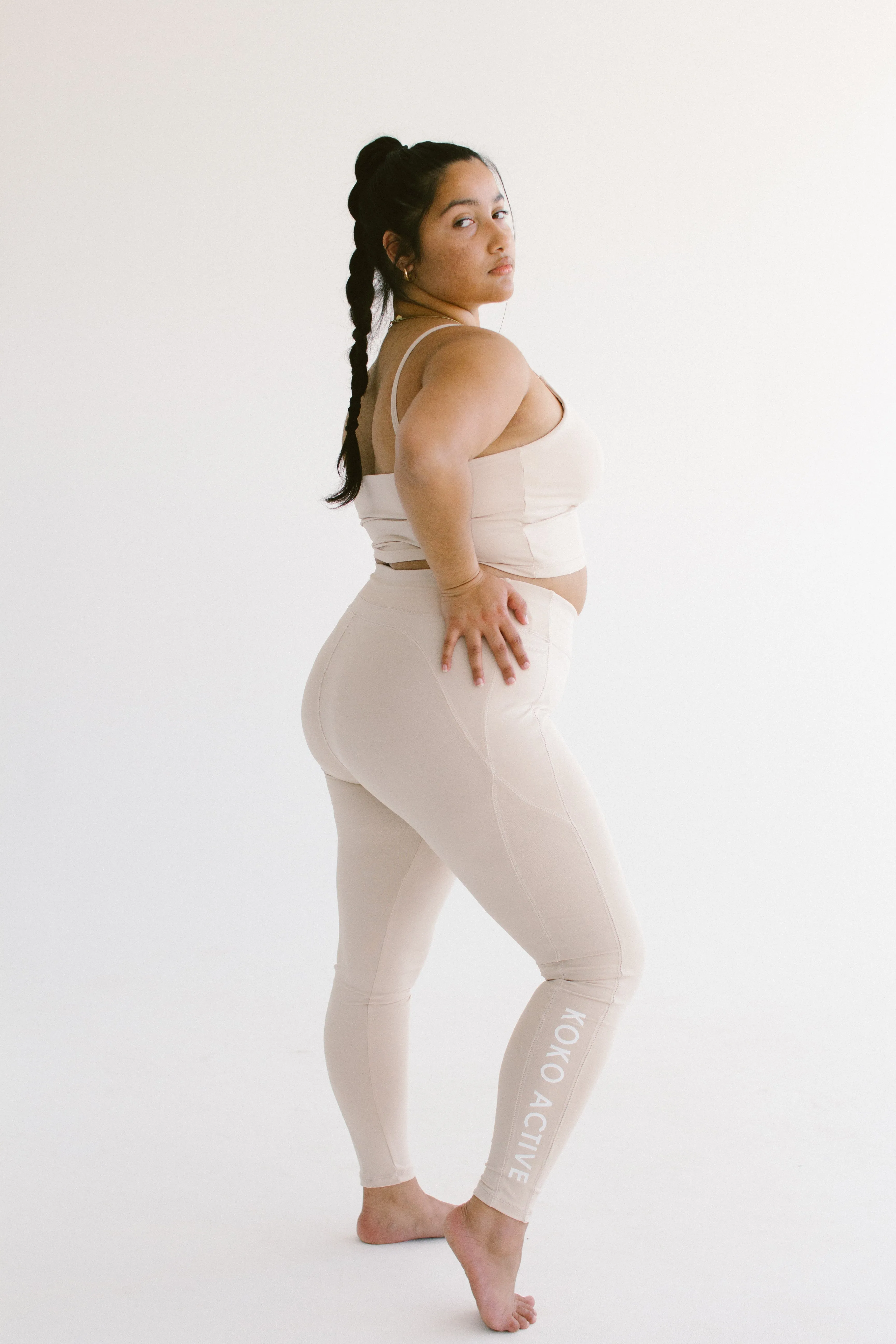 Premium Luxe 7/8 High Waisted Leggings - Vanilla Latte