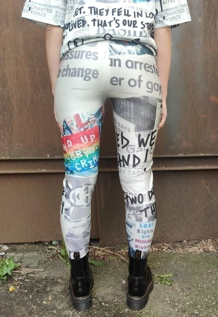 Pride leggings LGBT graffiti love gay pants rainbow tights