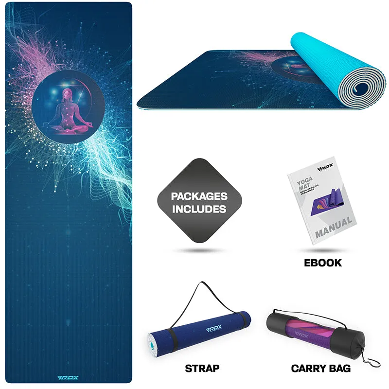 RDX D10 Iris 6mm PVC Yoga Mat Angelic Blue