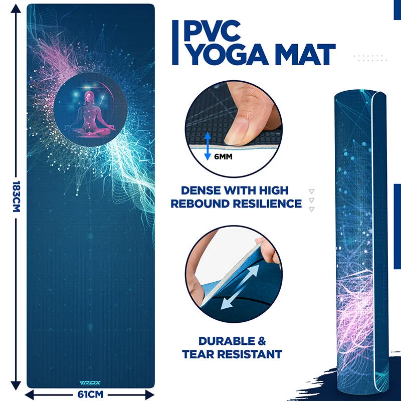 RDX D10 Iris 6mm PVC Yoga Mat Angelic Blue