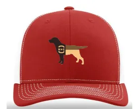 Red and White North Carolina Labrador Retriever Adjustable Mesh Hat