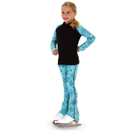 S122 Competition Figure Skating Snow Fleece Print Leggings