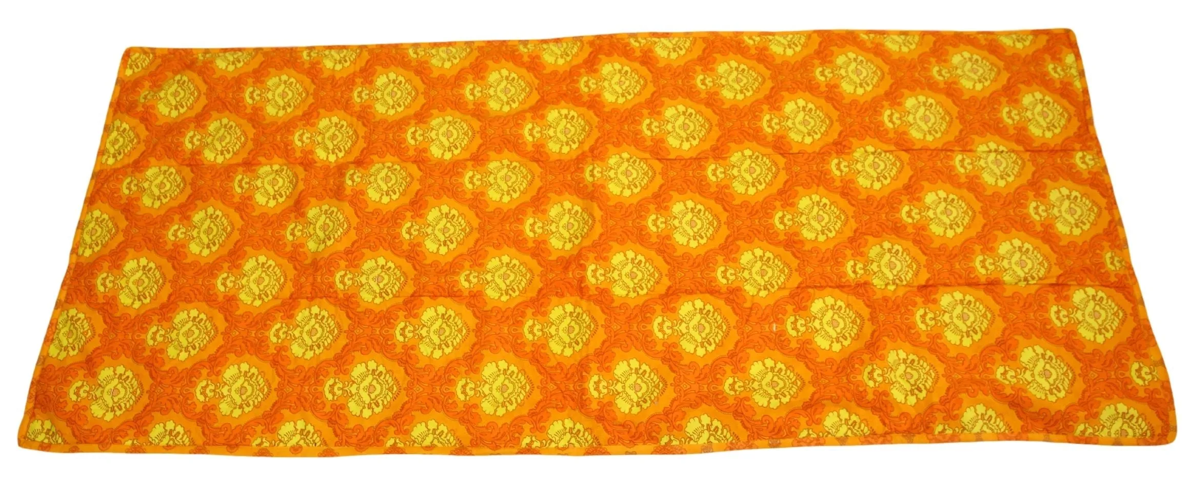 ShalinIndia Yogamat For Women And Girls Cotton Printed Reversible Cushioned,YMT01-1451,Yellow,70X30 Inch