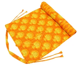 ShalinIndia Yogamat For Women And Girls Cotton Printed Reversible Cushioned,YMT02-1451,Yellow,70X30 Inch