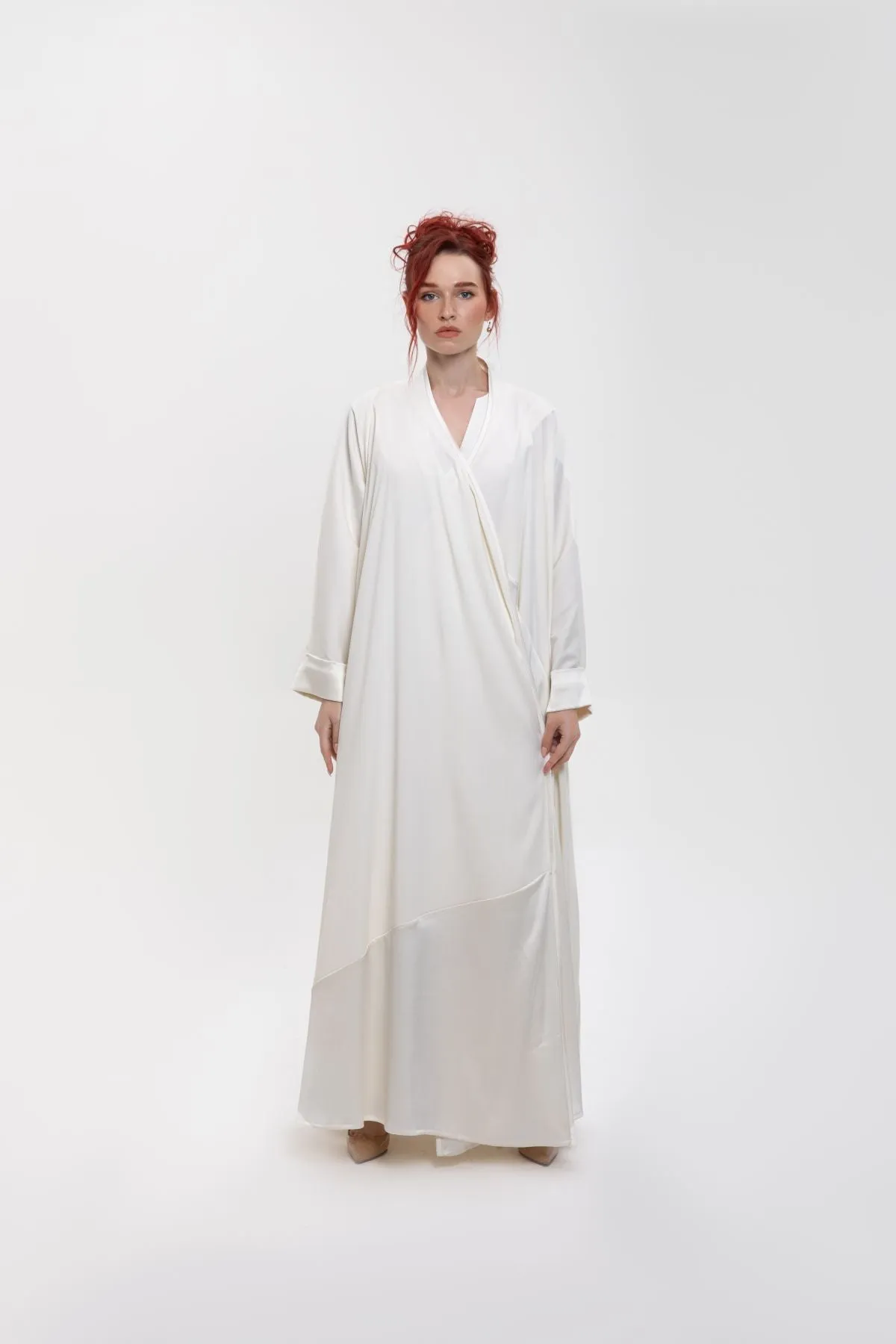 SM2407-OFF WHITE Majestic Harmony Kimono Abaya