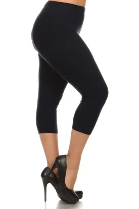 Solid Cropped Leggings Plus Size (12-22)