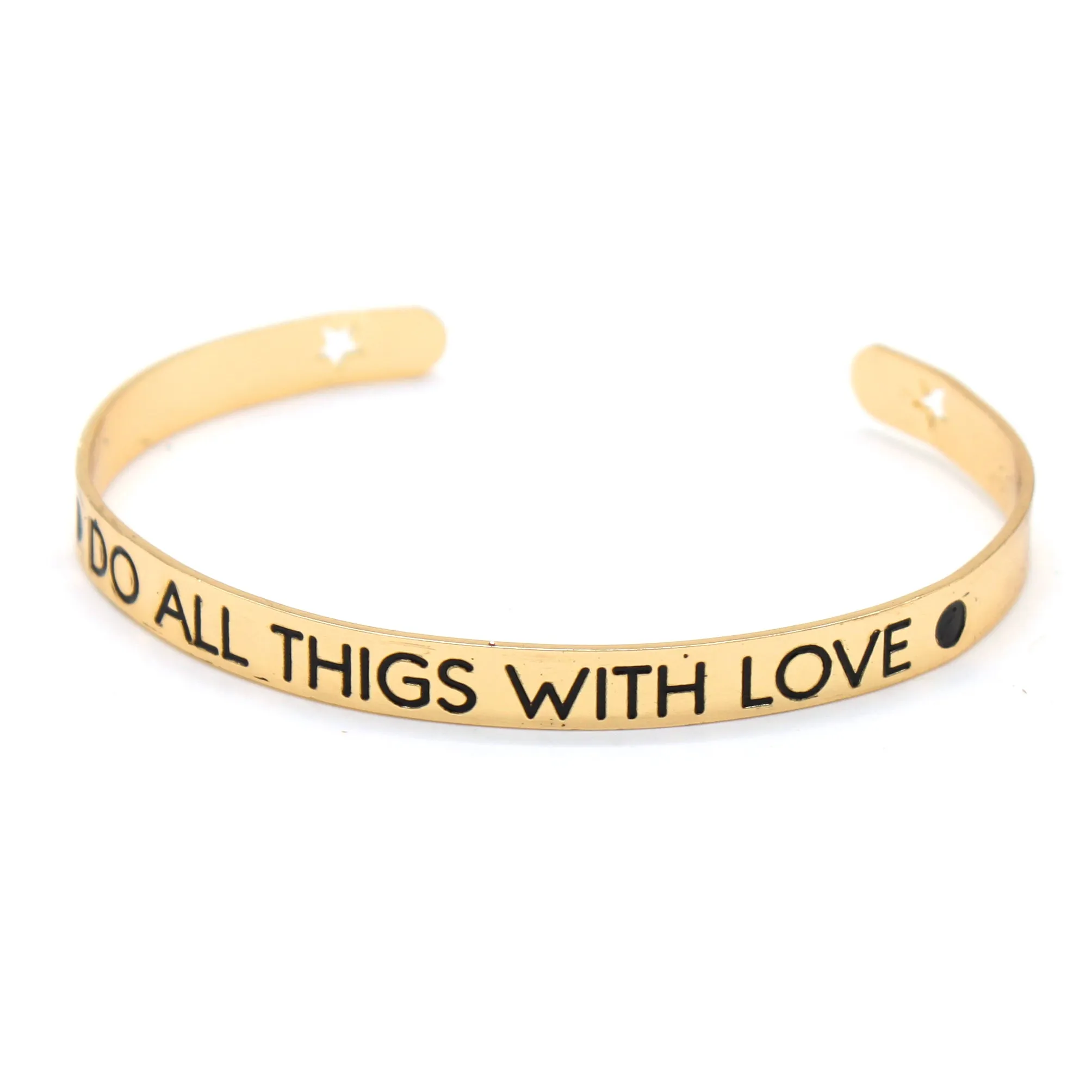 Stainless Steel Inspirational Bangle Bracelet -All Things With Love