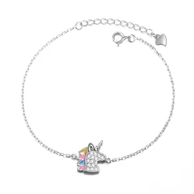 Sterling Silver and Swarovski Unicorn Bracelet