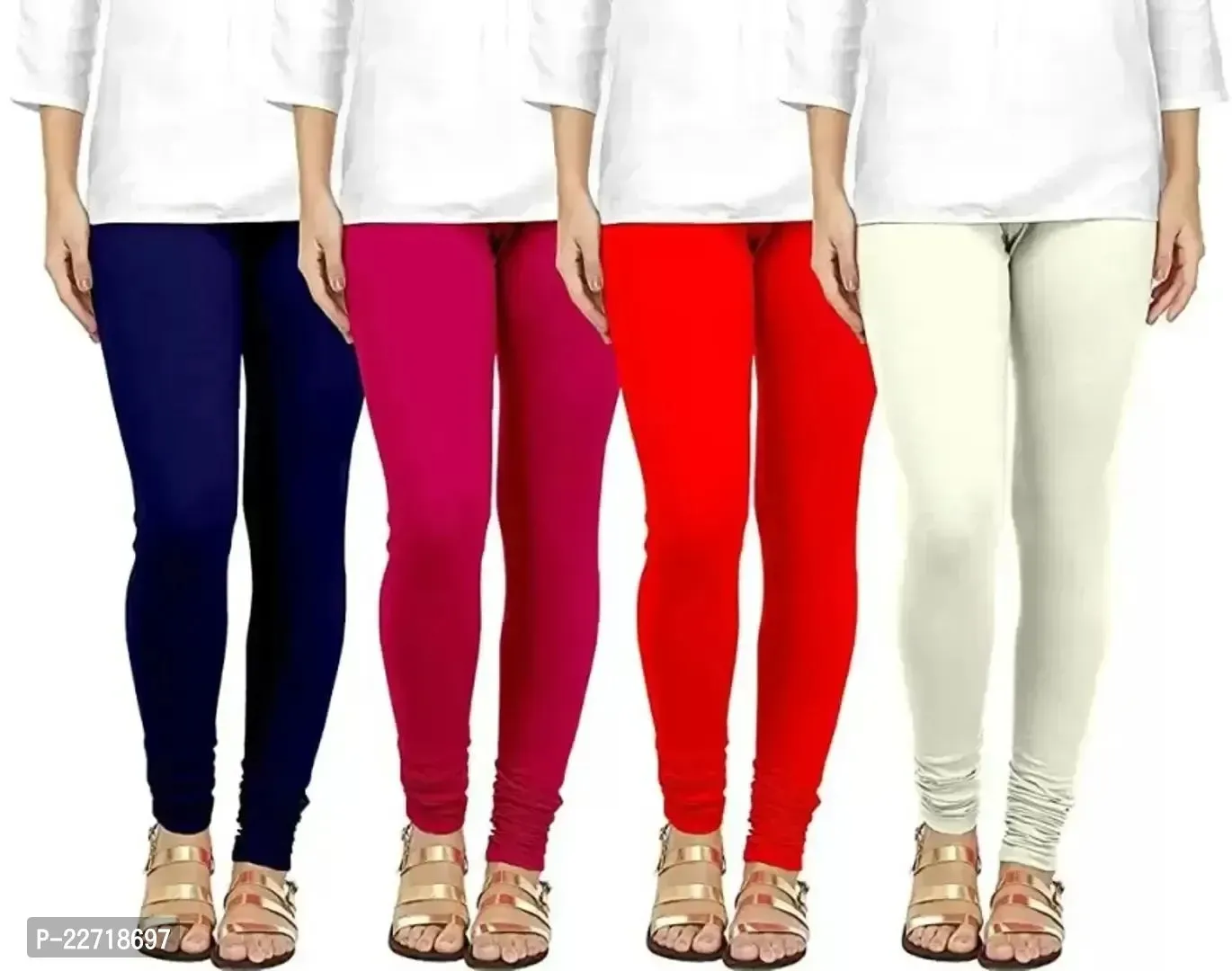 Stylish Fancy Designer Viscose Lycra Solid Leggings For Women Pack Of 4