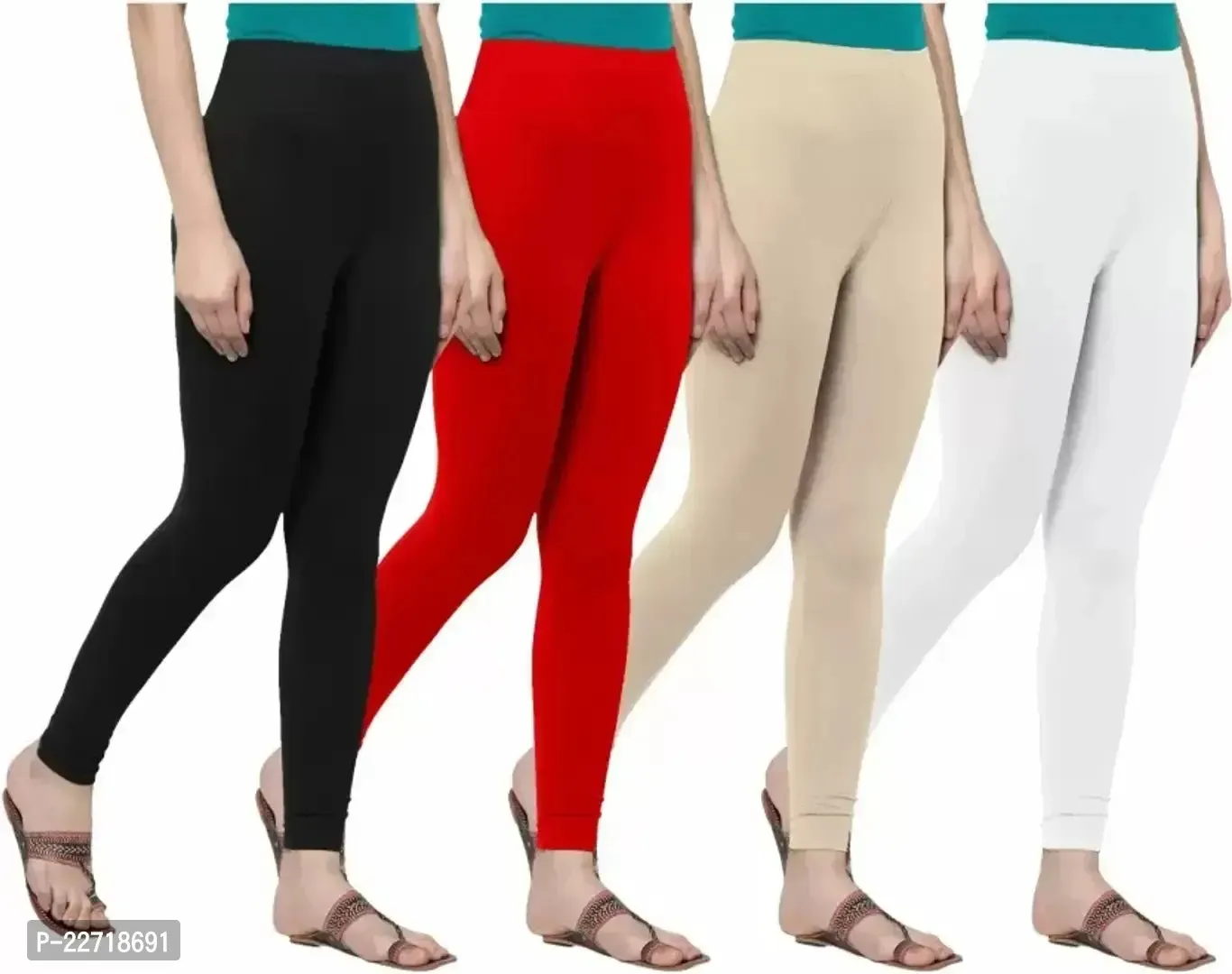 Stylish Fancy Designer Viscose Lycra Solid Leggings For Women Pack Of 4