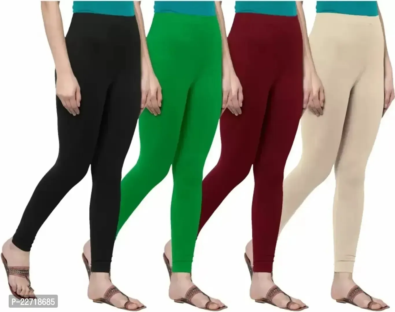 Stylish Fancy Designer Viscose Lycra Solid Leggings For Women Pack Of 4