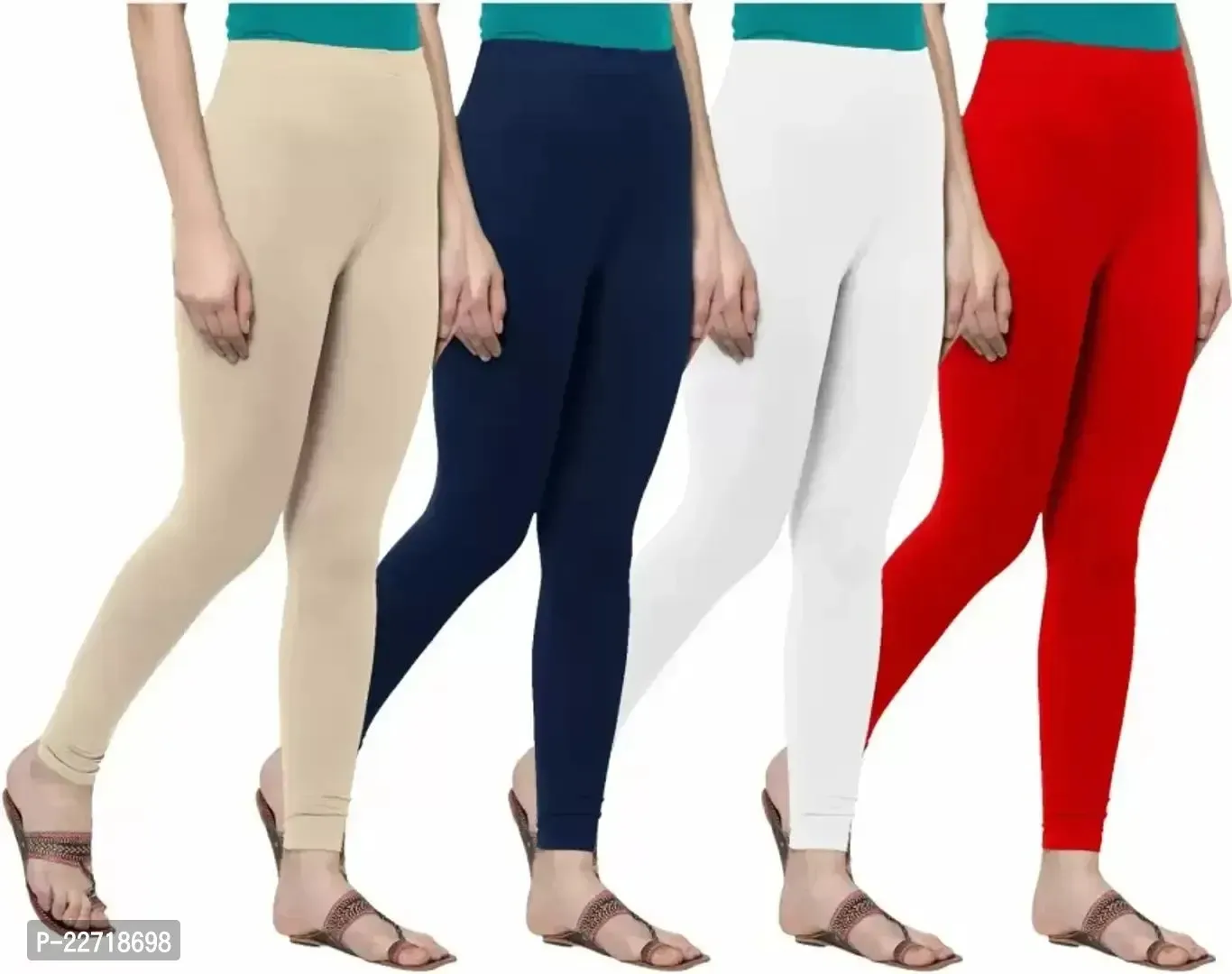 Stylish Fancy Designer Viscose Lycra Solid Leggings For Women Pack Of 4