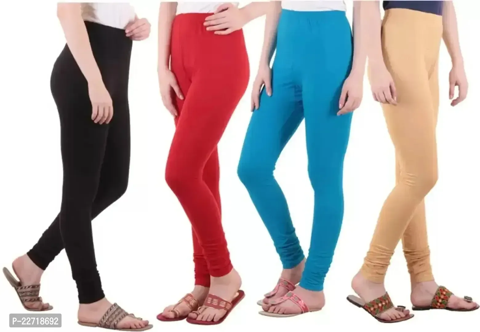 Stylish Fancy Designer Viscose Lycra Solid Leggings For Women Pack Of 4