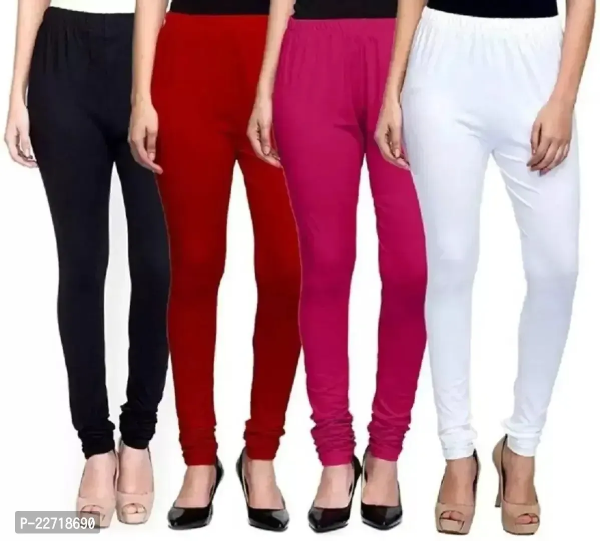 Stylish Fancy Designer Viscose Lycra Solid Leggings For Women Pack Of 4