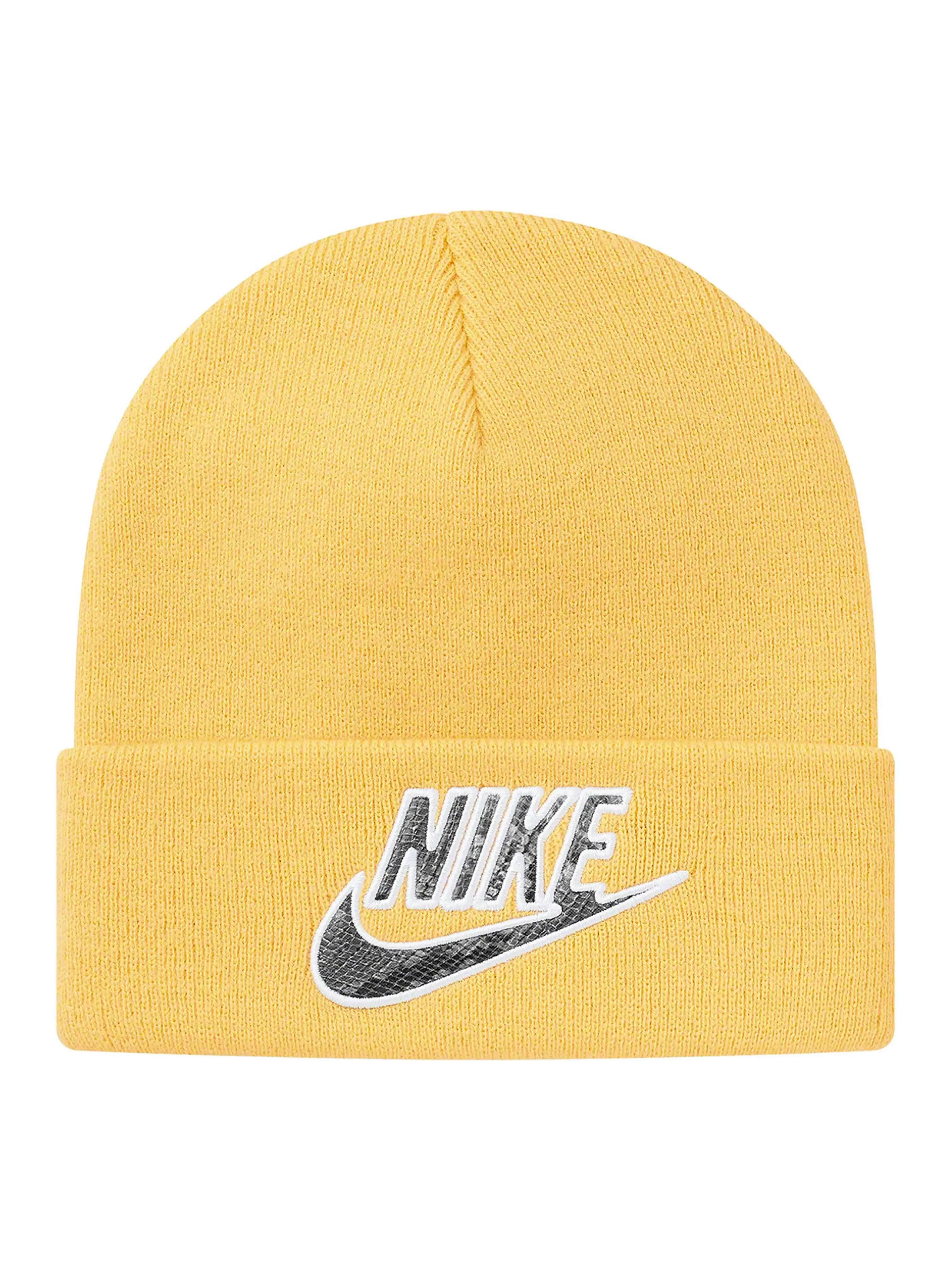 Supreme Nike Snakeskin Beanie Pale Yellow [SS21]