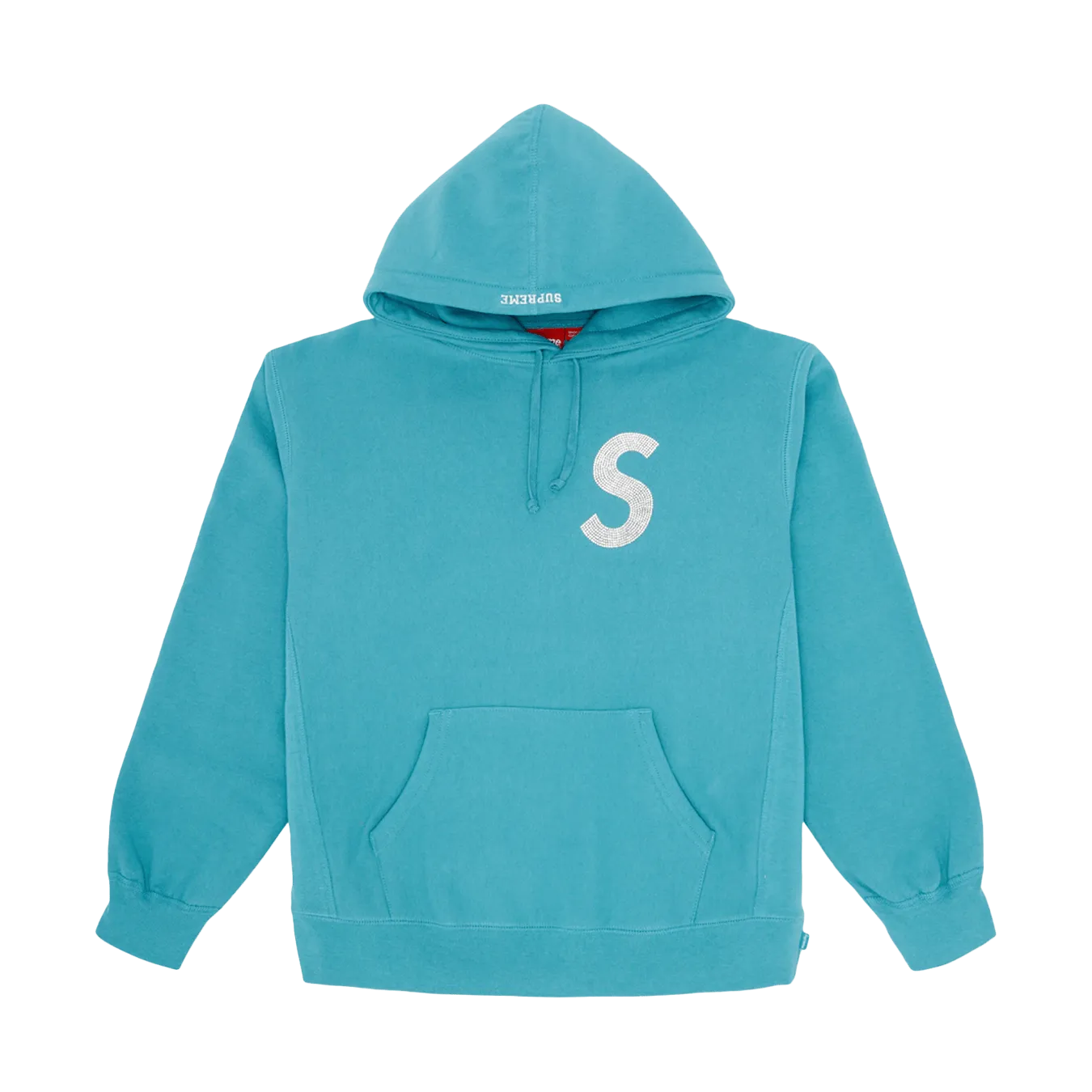 Supreme x Swarovski S Logo Hooded Sweatshirt 'Light Aqua'