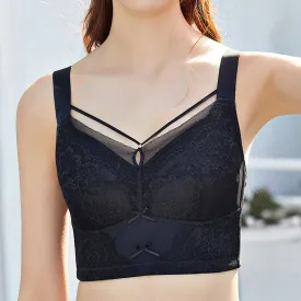 Thin and adjustable gathered breast-collecting bra for fat women without steel ring to prevent sagging and large breasts