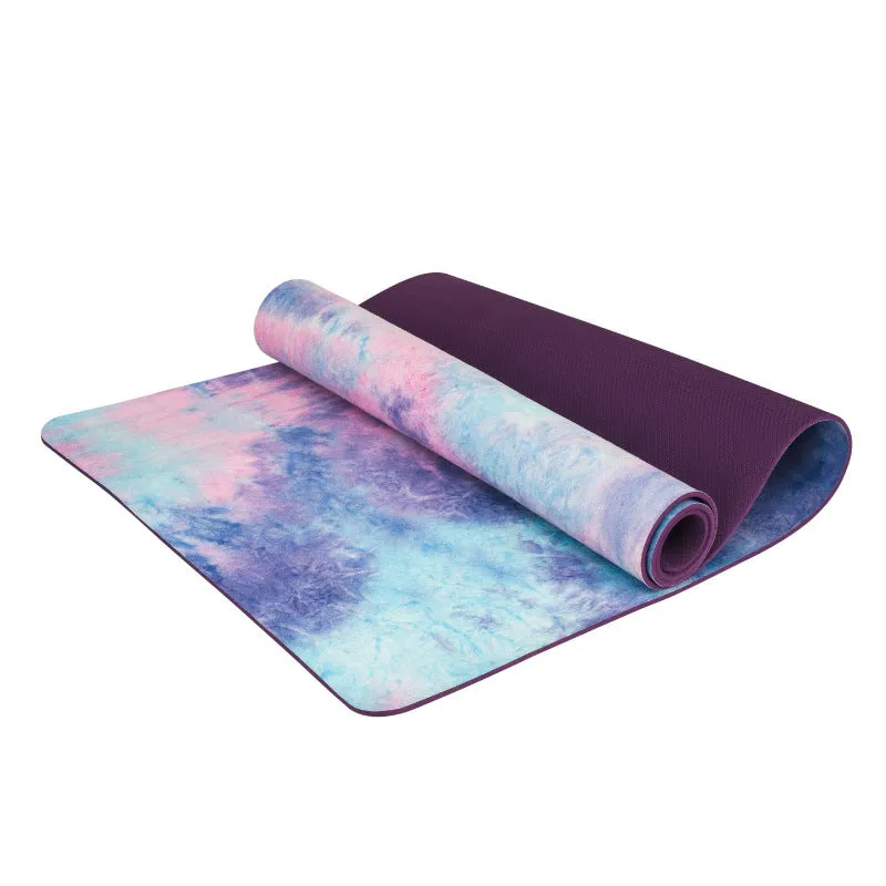 Tie-dyed Natural Rubber Yoga Mat Suede Sublimation Transfer Yoga Mat