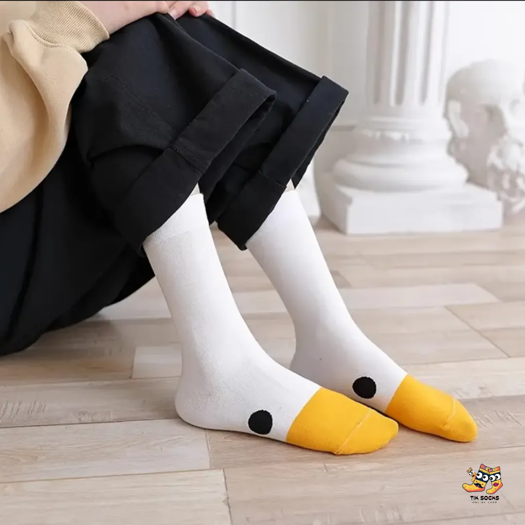 TikSocks|Fun Socks-White Duck Socks