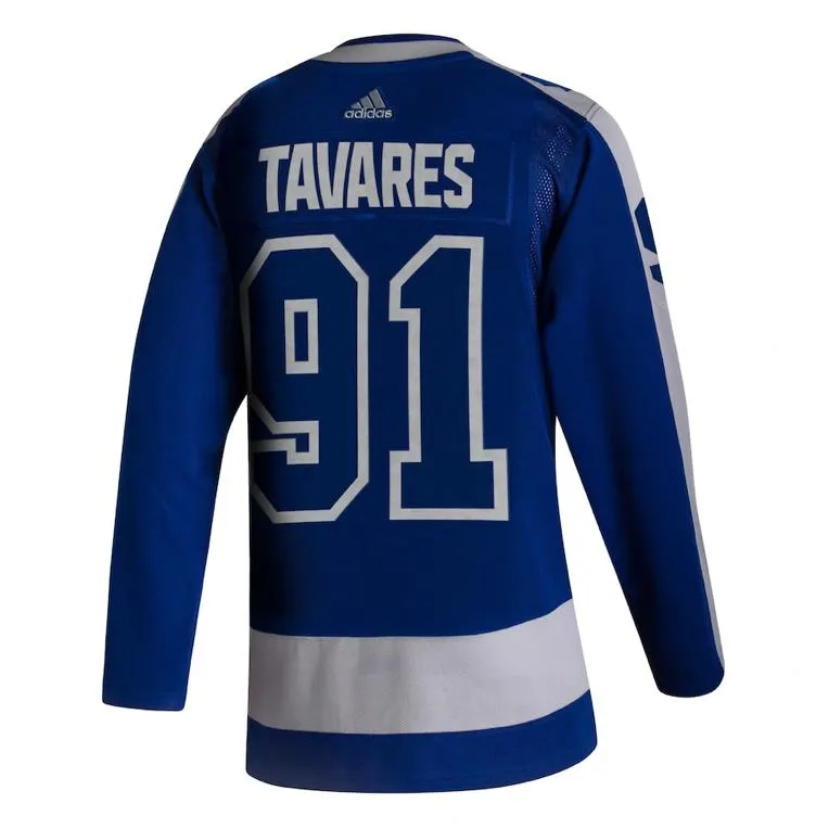 Toronto Maple Leafs John Tavares adidas Blue 2020/21 - Reverse Retro Player Jersey - Men's