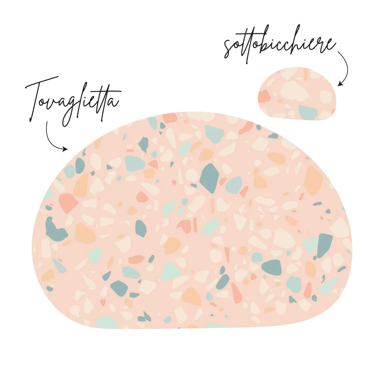 Tovaglietta in Vinile Colorful Terrazzo - Blush