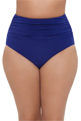 Trimshaper High Waist Shirred Swim Bottom - Ink