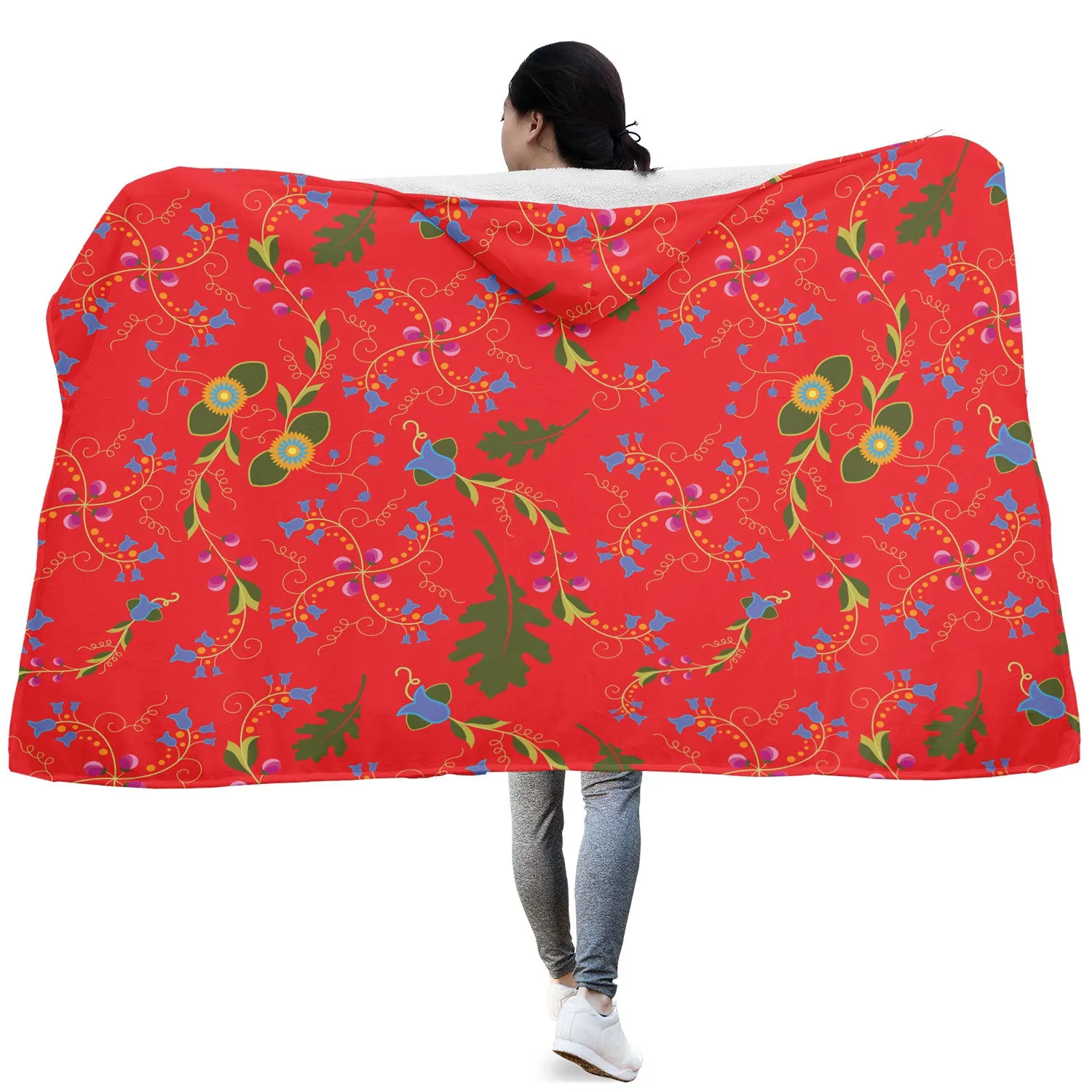 Vine Life Scarlet Hooded Blanket