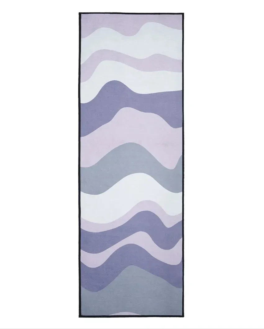 Wave Design Non Slip Polyester Yoga Mat | 70 x 23 inches