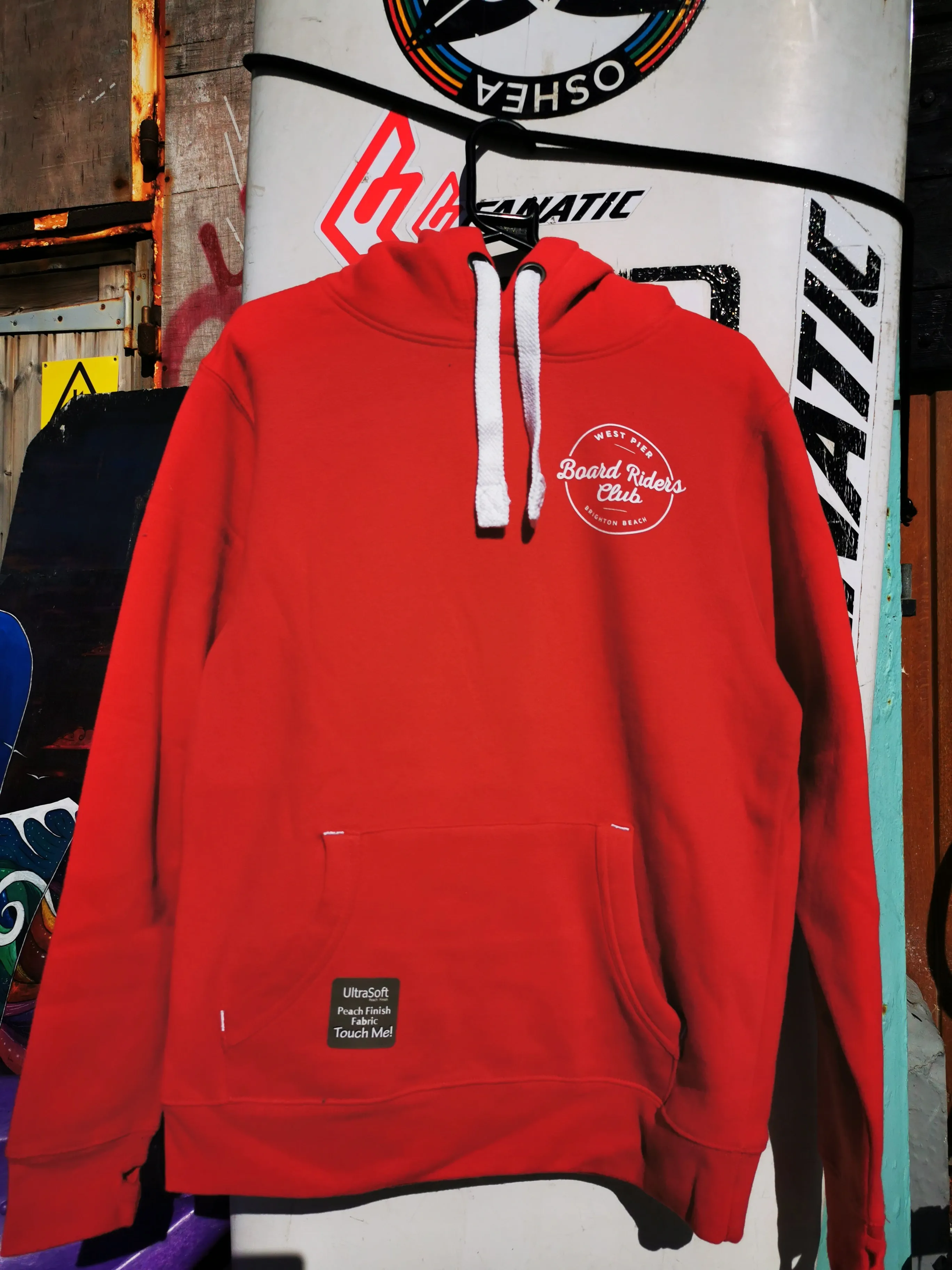 West Pier Hoodie - 'West Pier - Board Riders Club' logo - Dusty Red