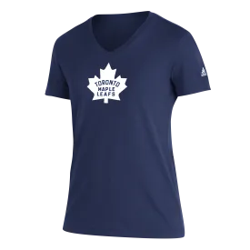 Women’s Toronto Maple Leafs Adidas Navy V-Neck T-Shirt