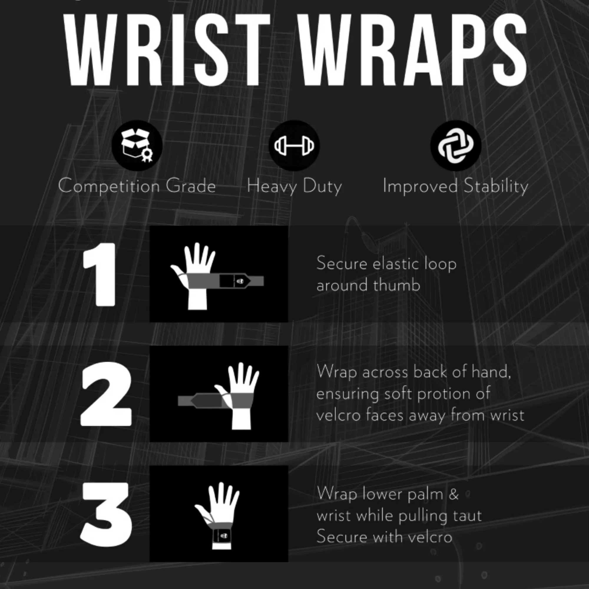 Wrist Wraps - 18" Weightlifting Wrist Support - Camo