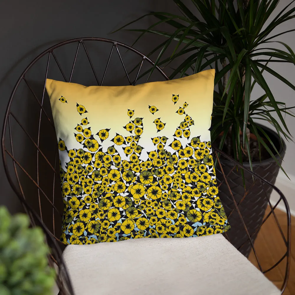 Yellow Bed of Roses designer Basic Pillow by John A. Conroy