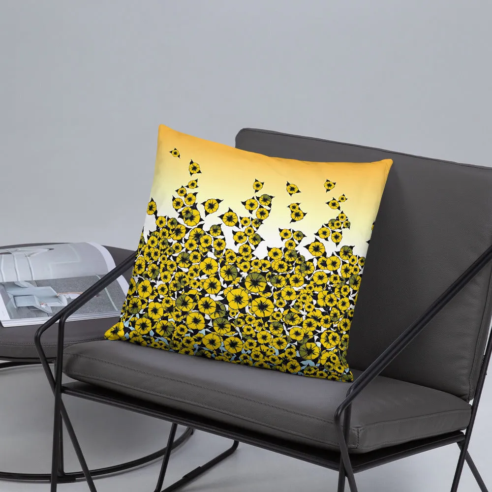 Yellow Bed of Roses designer Basic Pillow by John A. Conroy