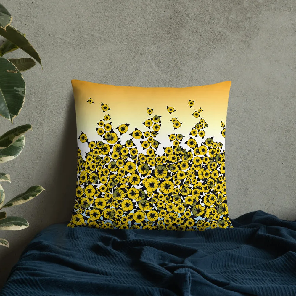 Yellow Bed of Roses designer Basic Pillow by John A. Conroy